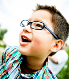child with glasses on
